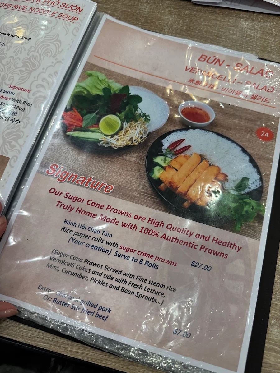 Menu, Pho Co Eastwood