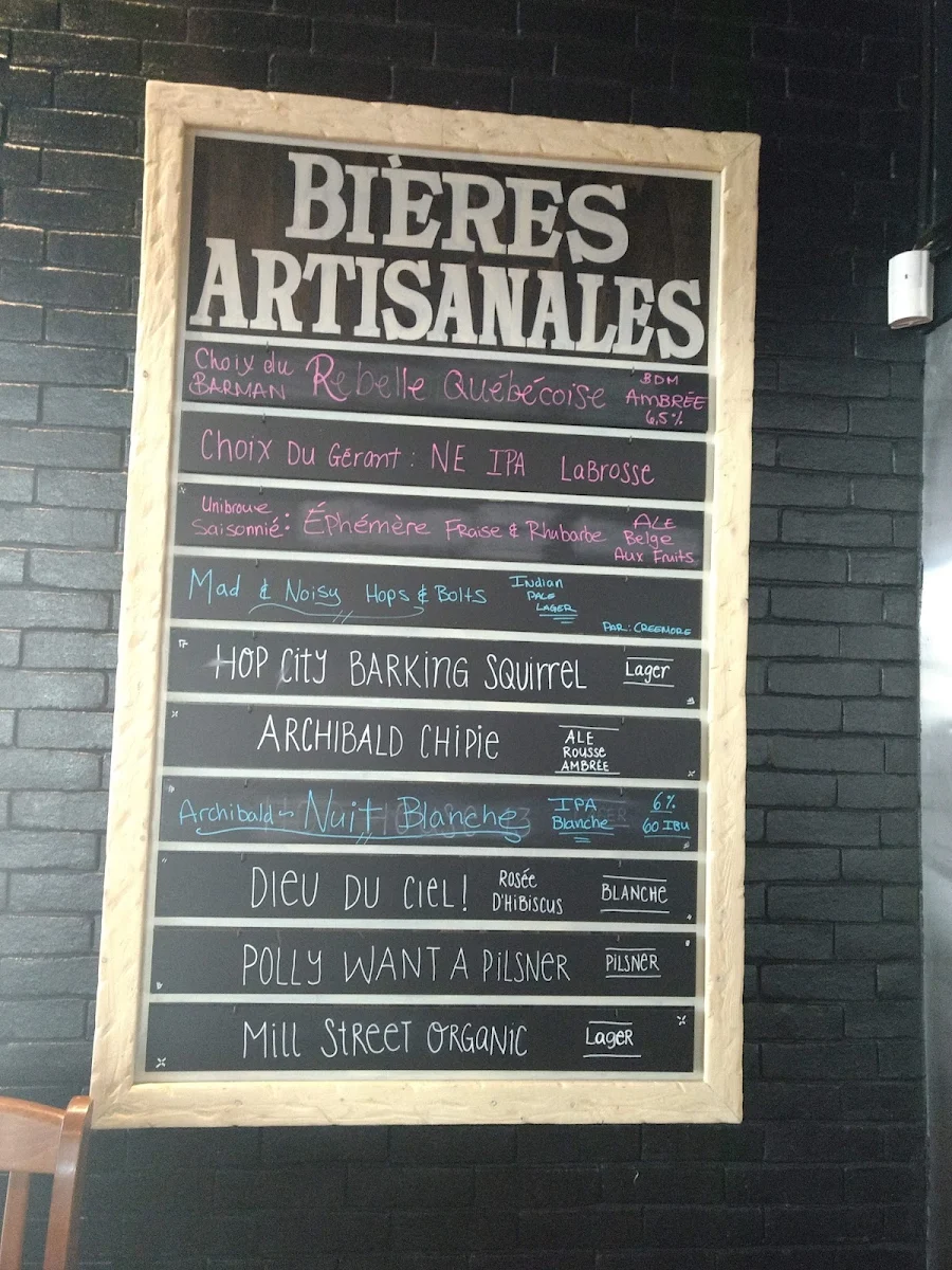 Menu, Jack Astor's Bar & Grill Boisbriand