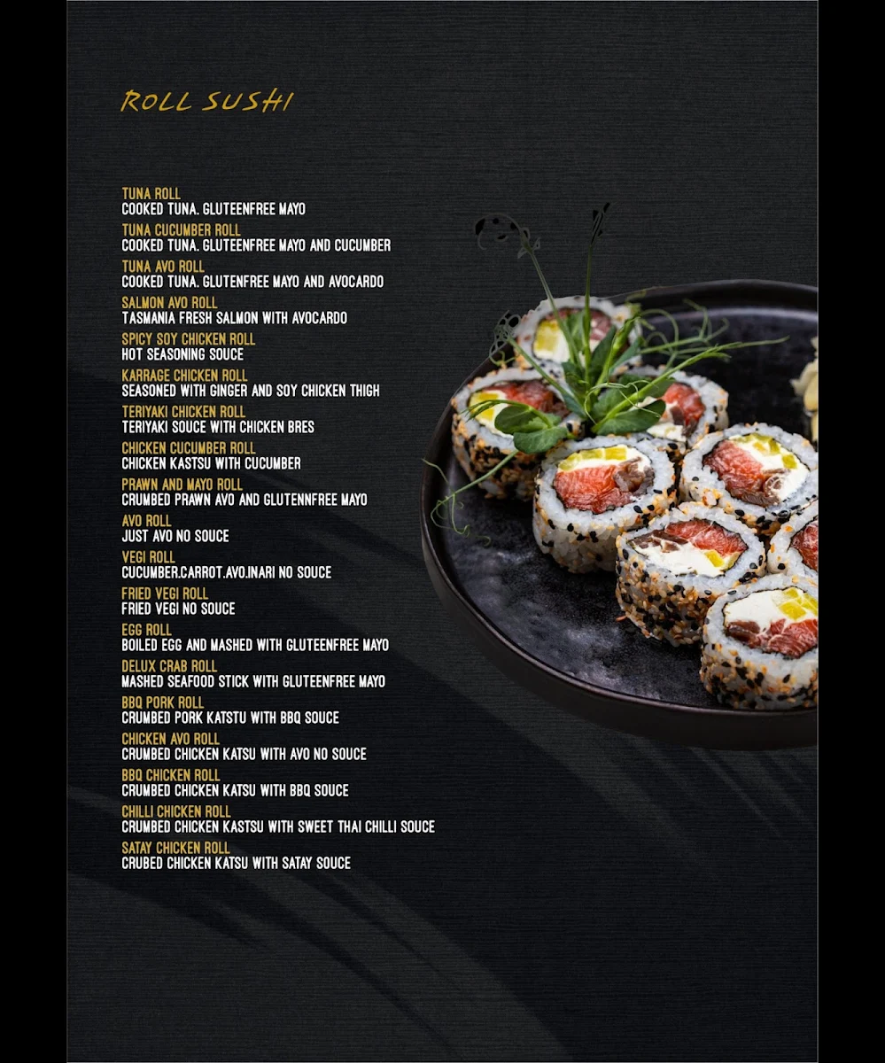 Menu, Sushi Break Helensvale