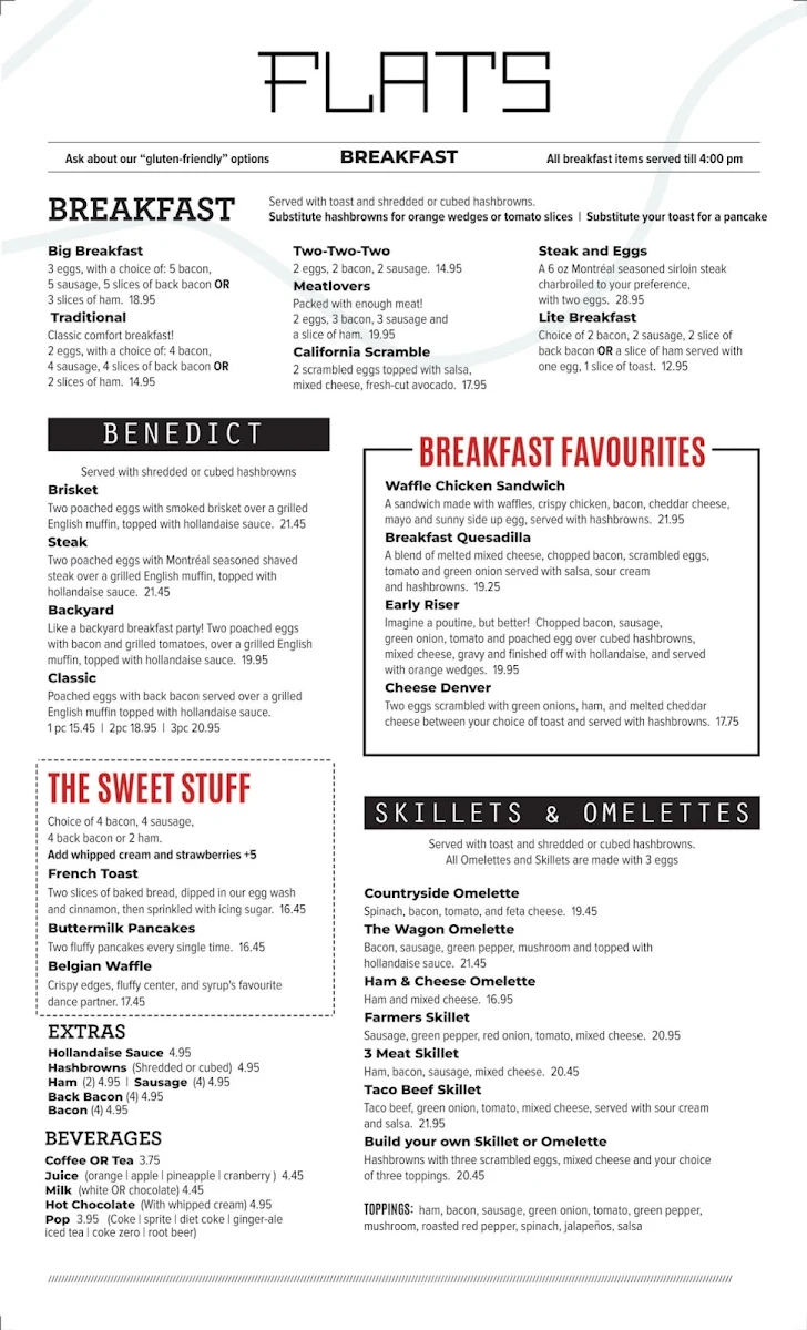 Menu, The Flats Eatery + Drink