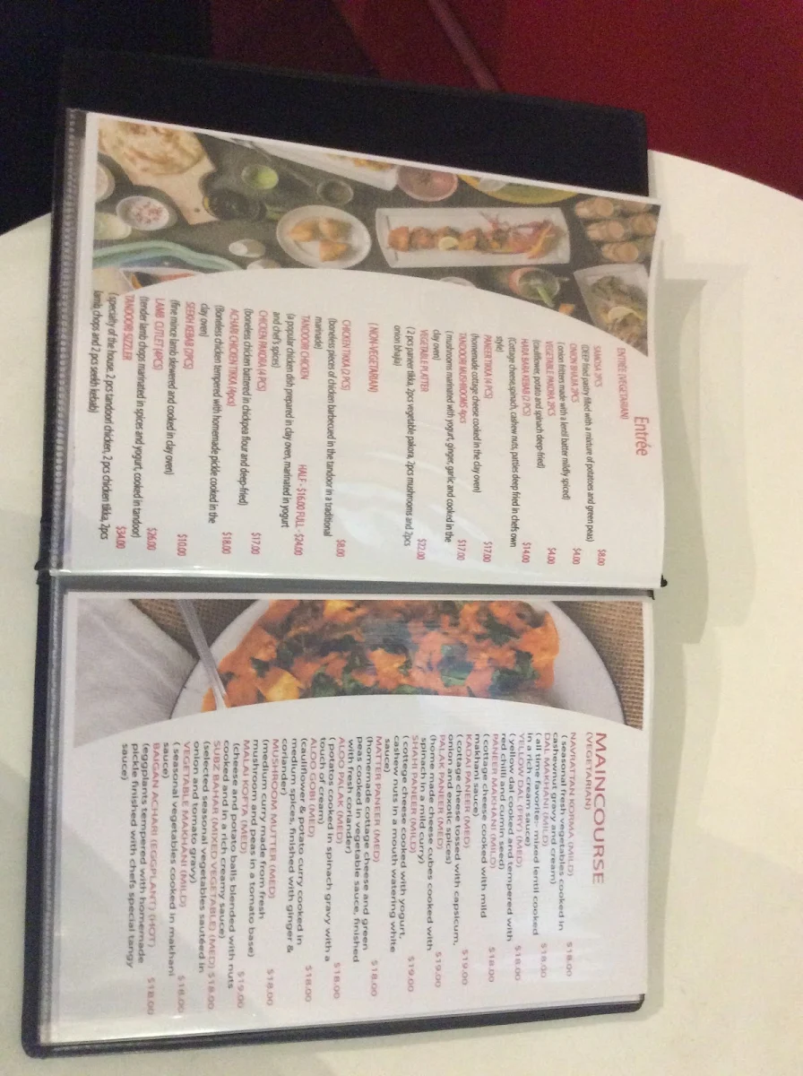Menu, Flavor Of India