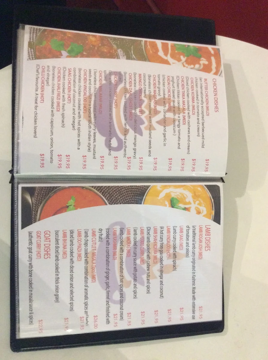 Menu, Flavor Of India