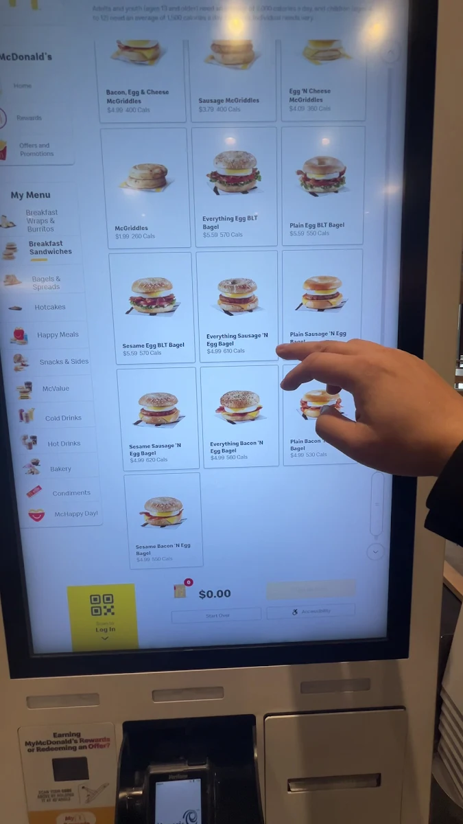 Menu, McDonald's