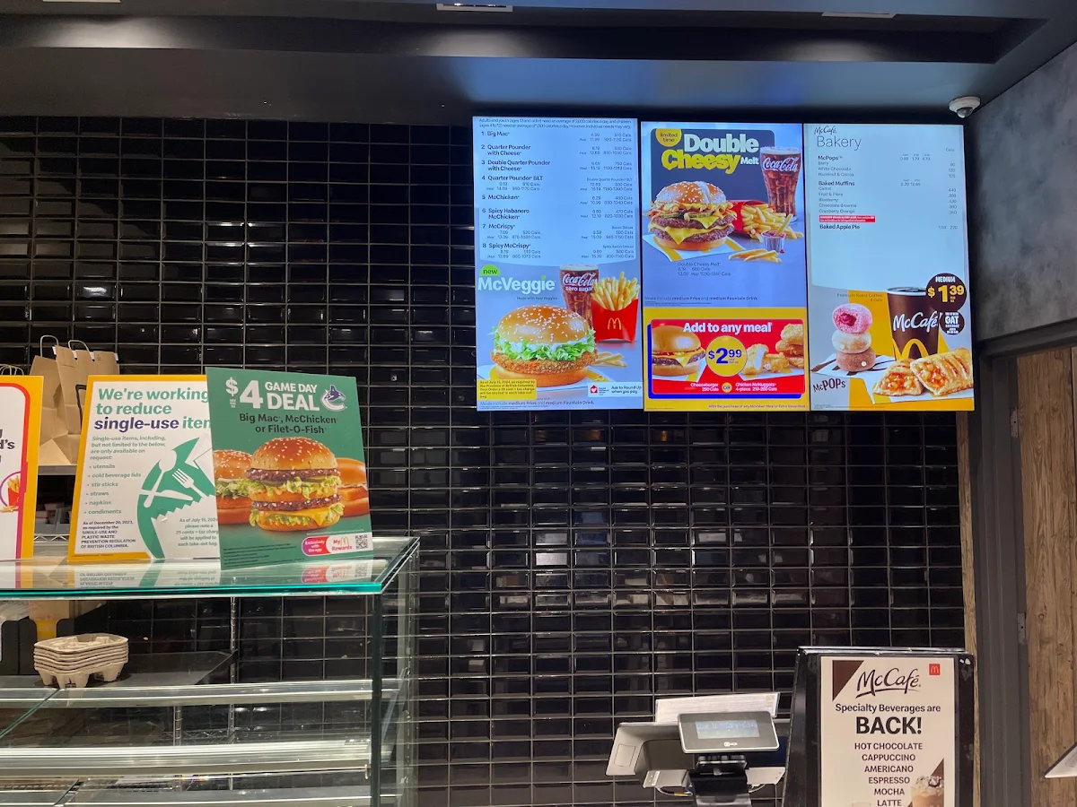 Menu, McDonald's
