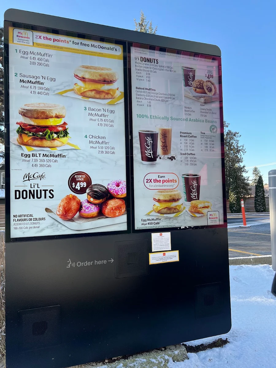 Menu, McDonald's