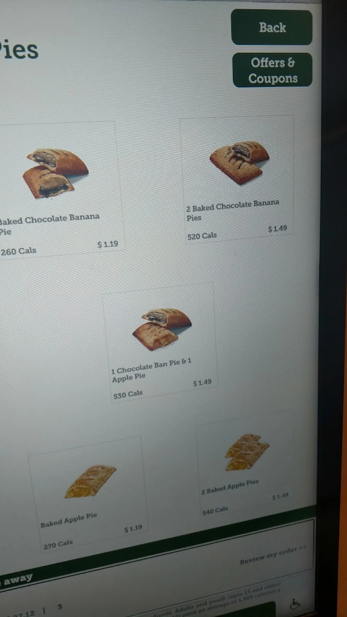 Menu, McDonald's