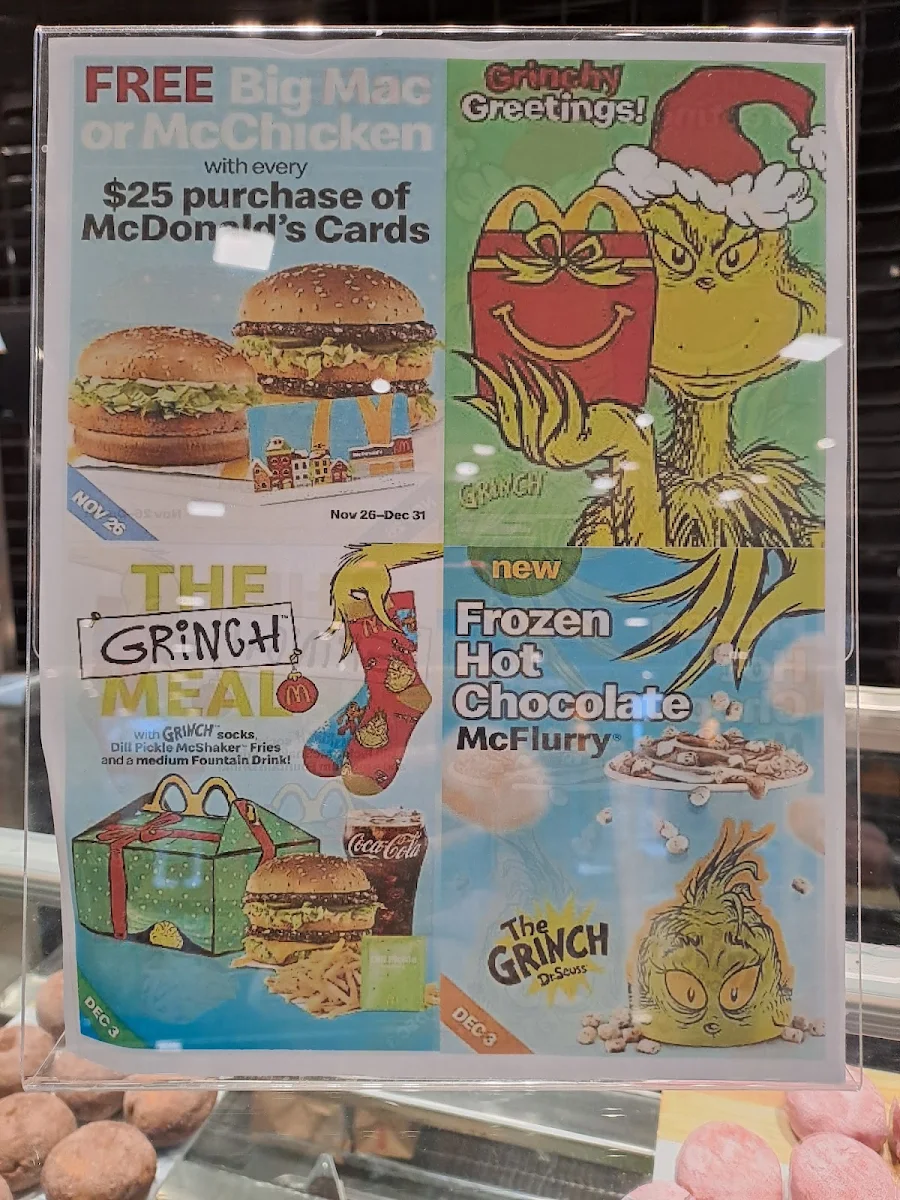 Menu, McDonald's