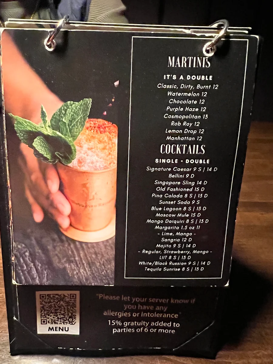 Menu, Spice 72 Indian Restaurant & Lounge