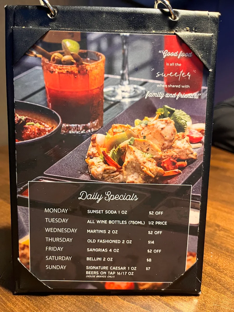 Menu, Spice 72 Indian Restaurant & Lounge