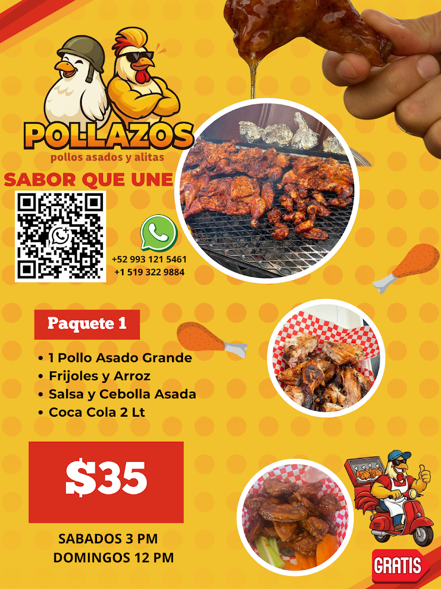 Menu, Pollazos Asados