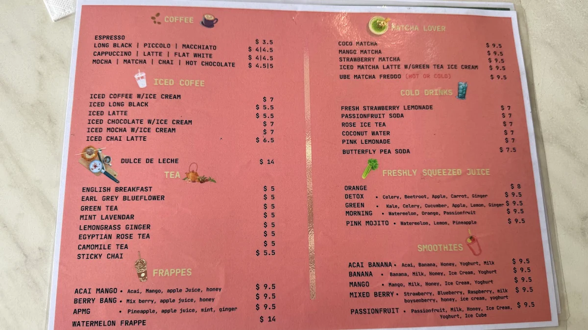 Menu, Paddock on Crown