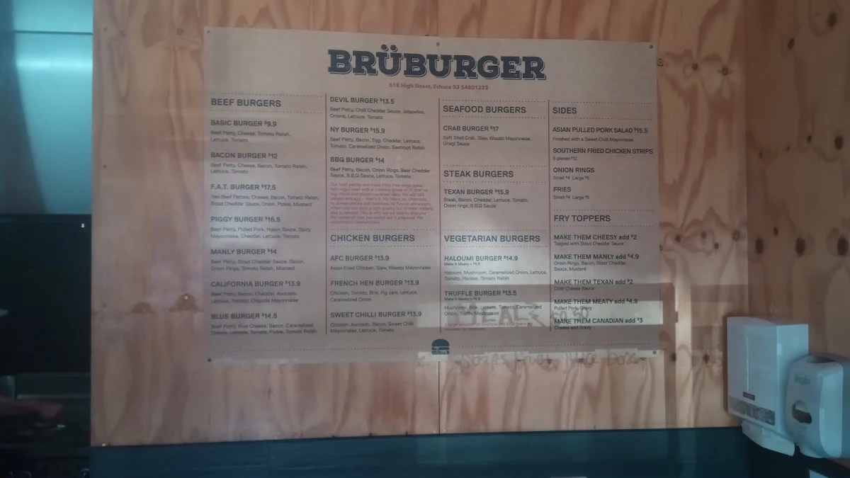Menu, BRUBURGER