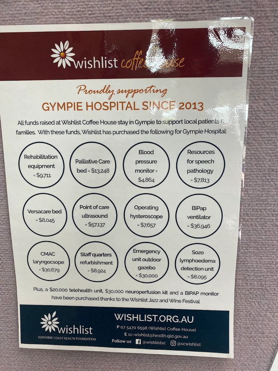 Menu, Wishlist Coffee House - Gympie