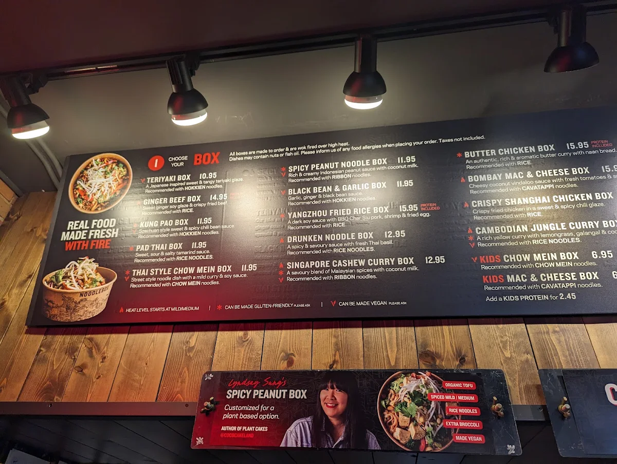 Menu, Noodlebox
