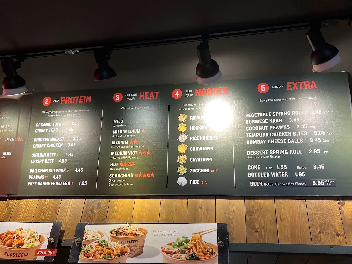 Menu, Noodlebox