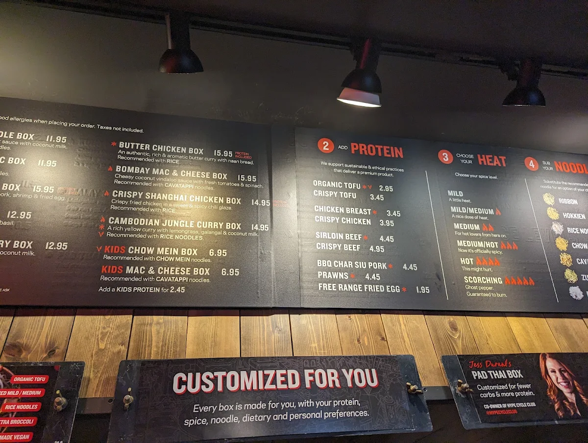 Menu, Noodlebox