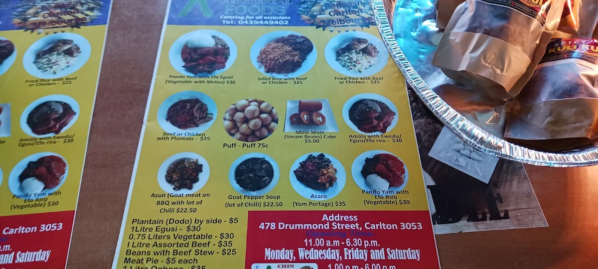 Menu, Adonai