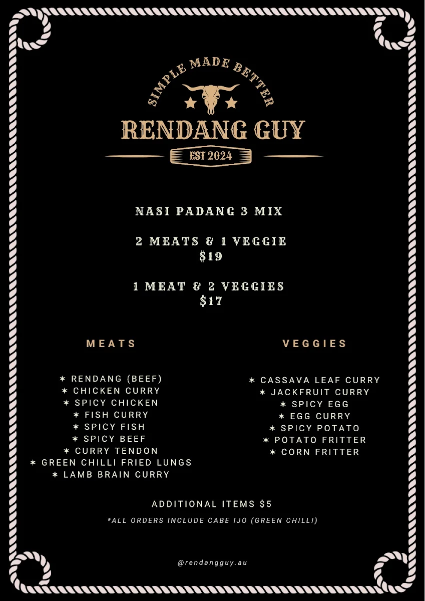 Menu, Rendang Guy
