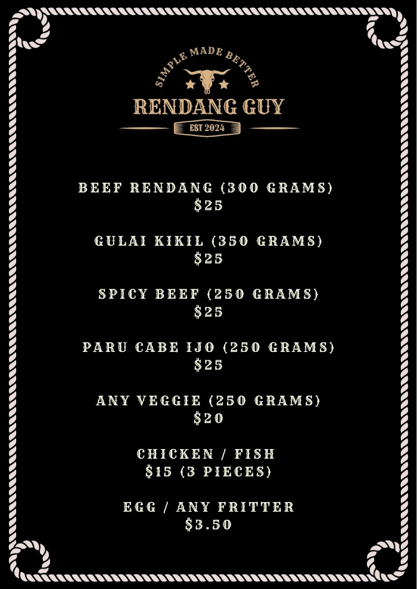 Menu, Rendang Guy