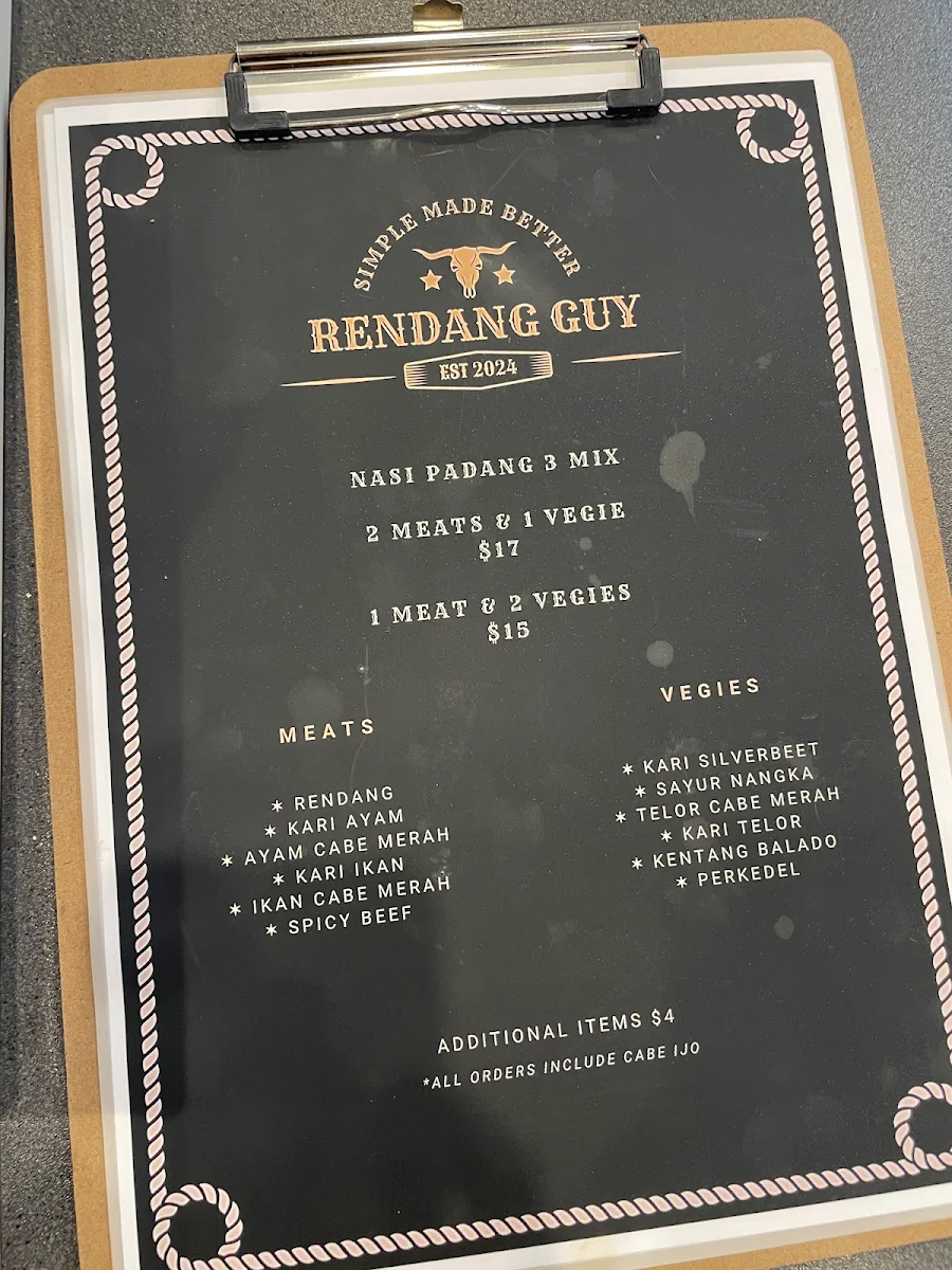 Menu, Rendang Guy