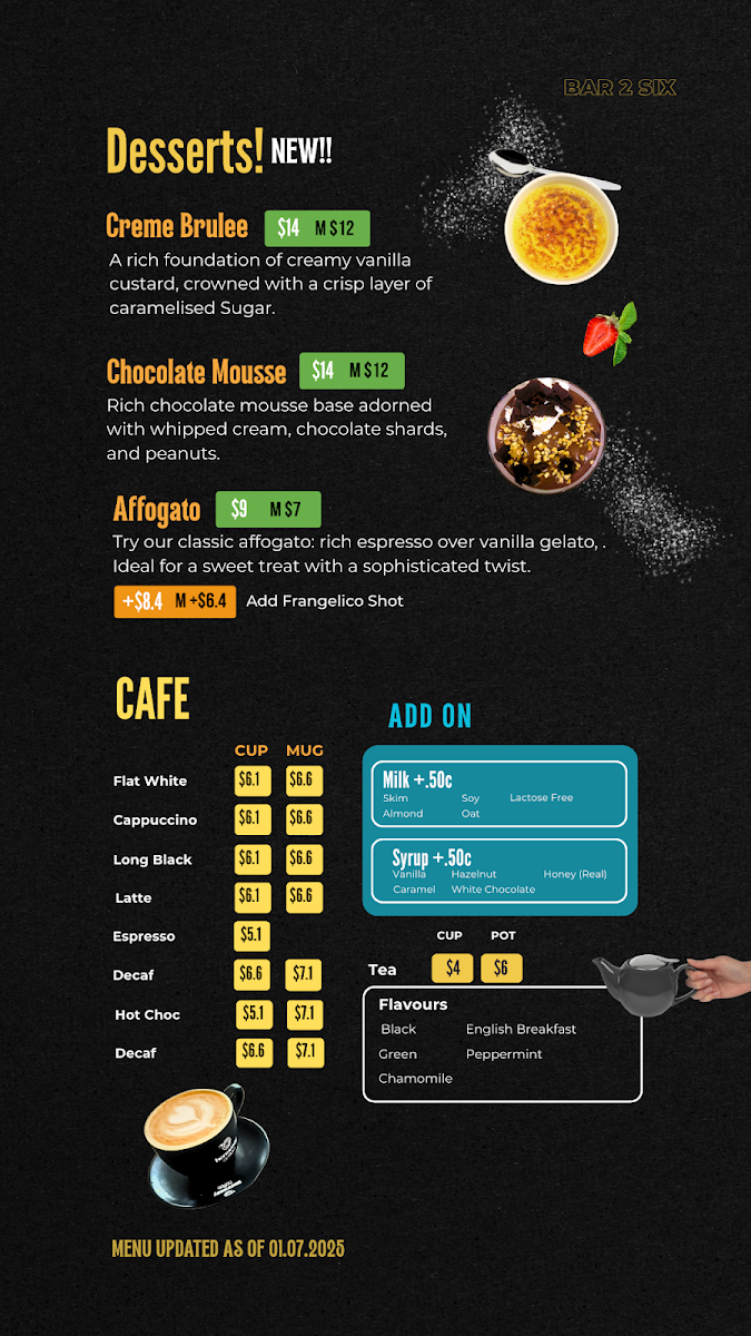 Menu, Club Windang