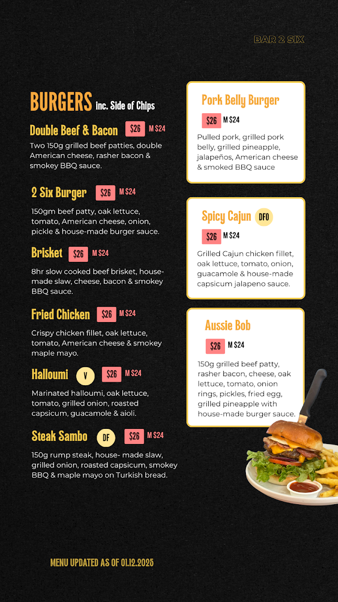 Menu, Club Windang