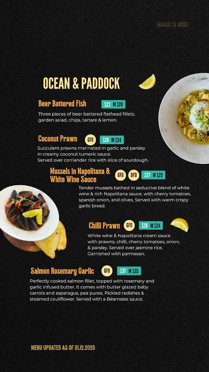 Menu, Club Windang