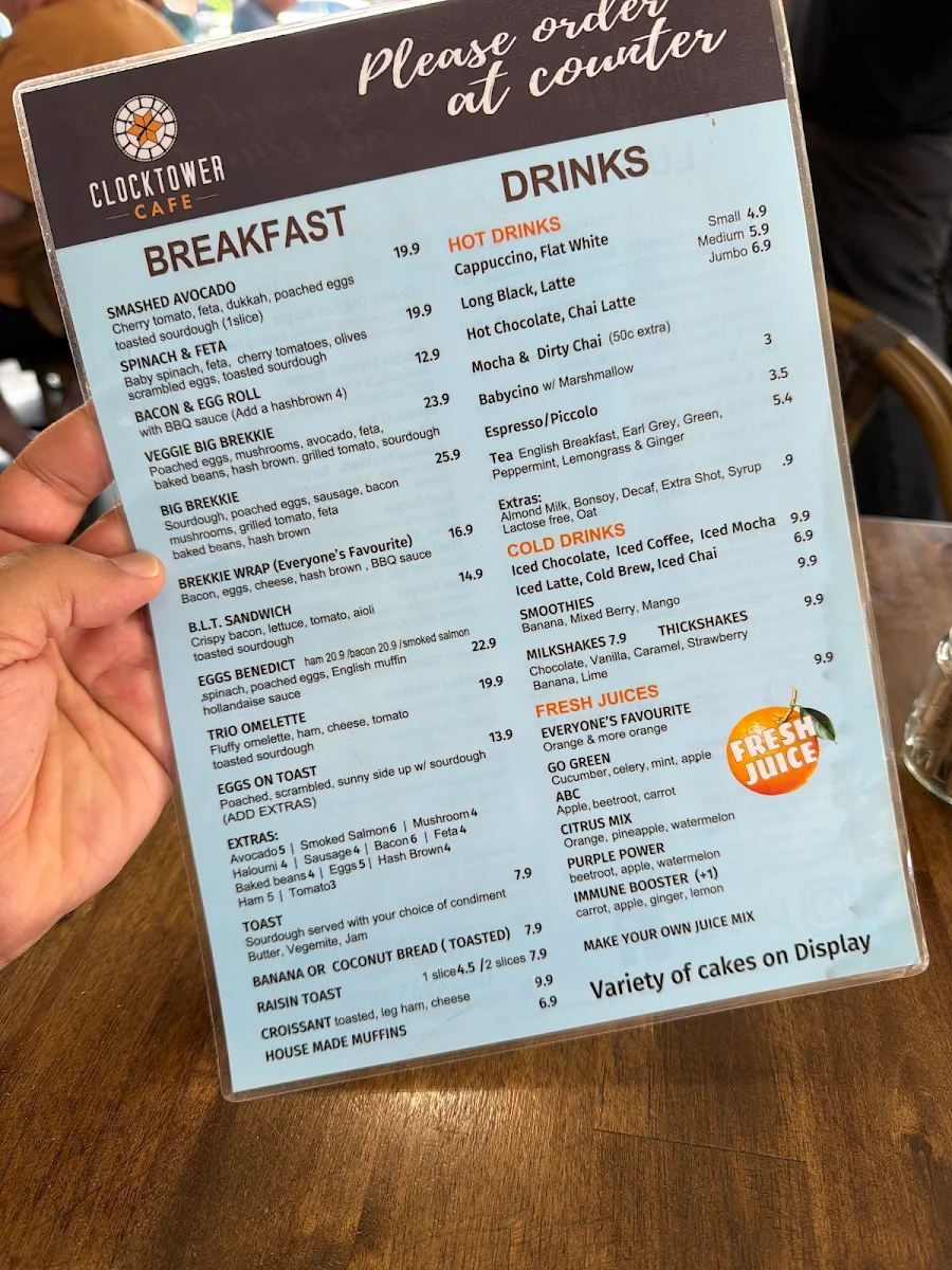 Menu, Clocktower Cafe|Catering