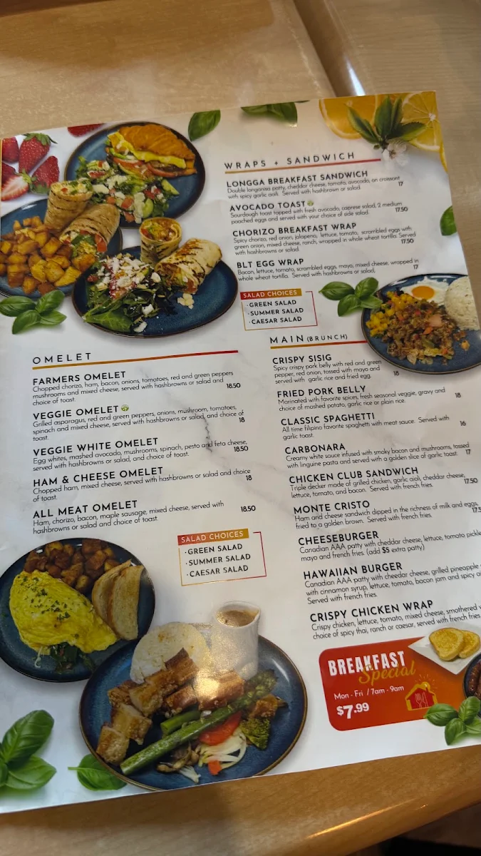Menu, Rise N' Shine - Forest Lawn