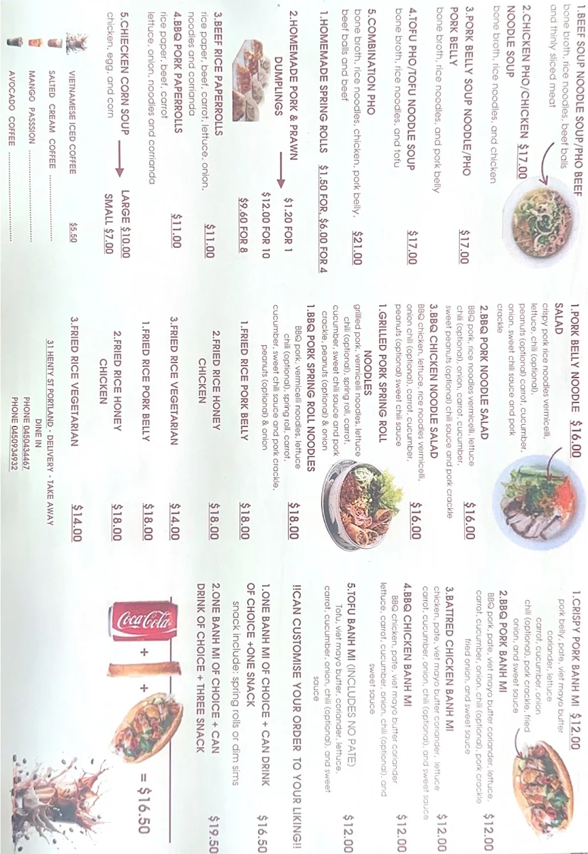 Menu, sysybreadrolls