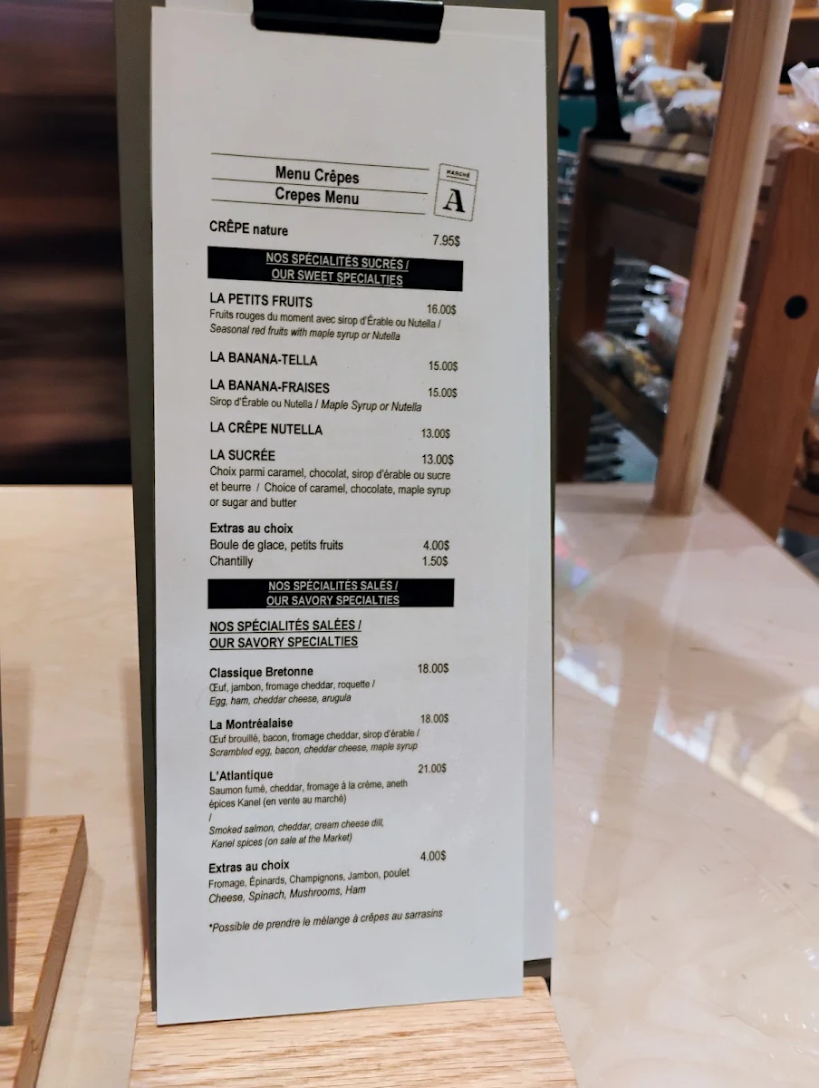 Menu, Artisans