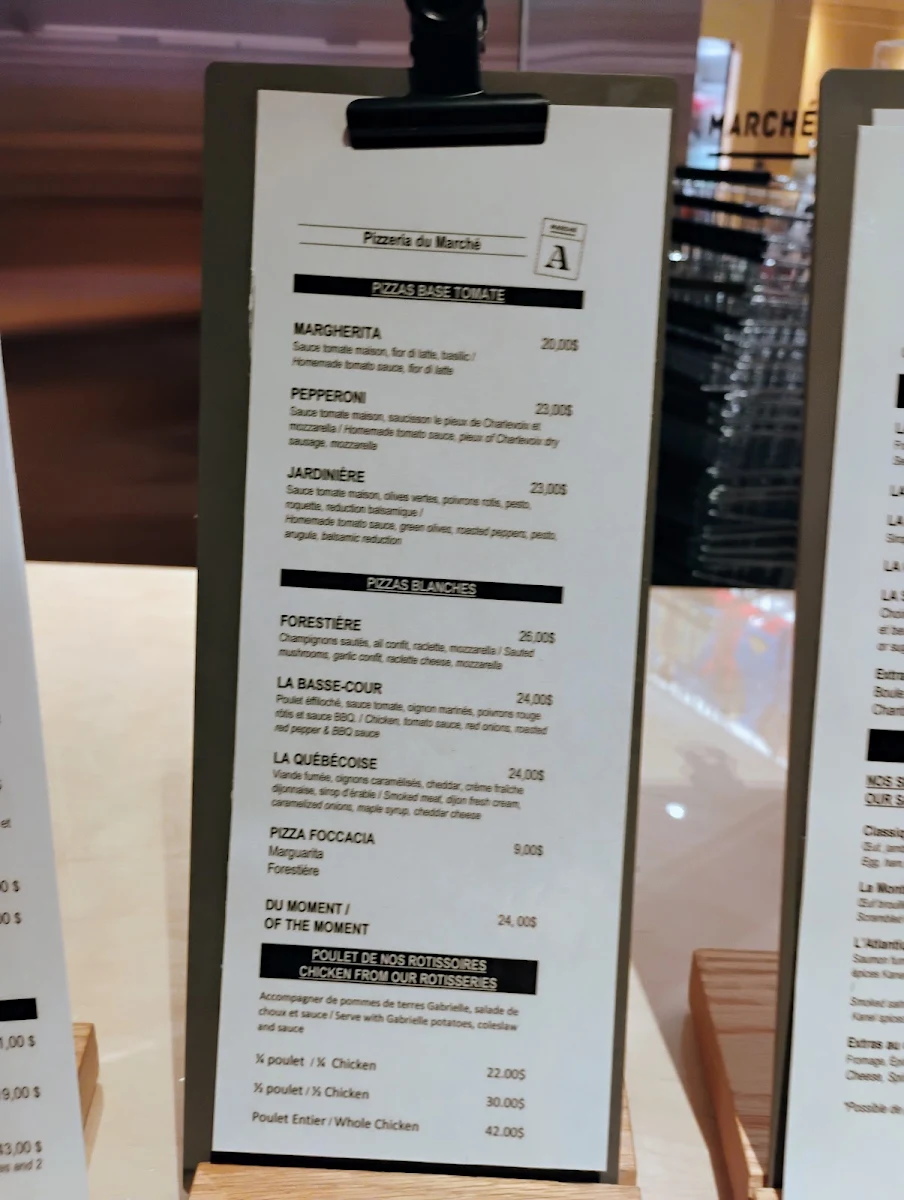 Menu, Artisans