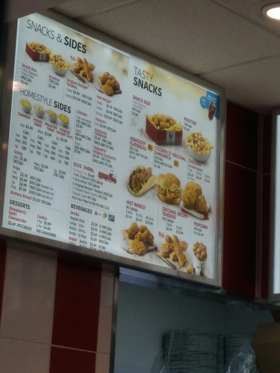 Menu, KFC
