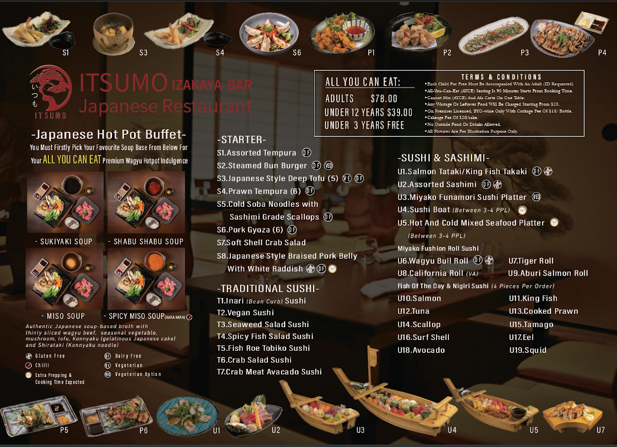 Menu, ITSUMO Japanese Restaurant & Izakaya Bar