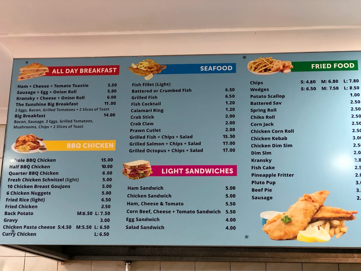 Menu, Preston Village Takeaway