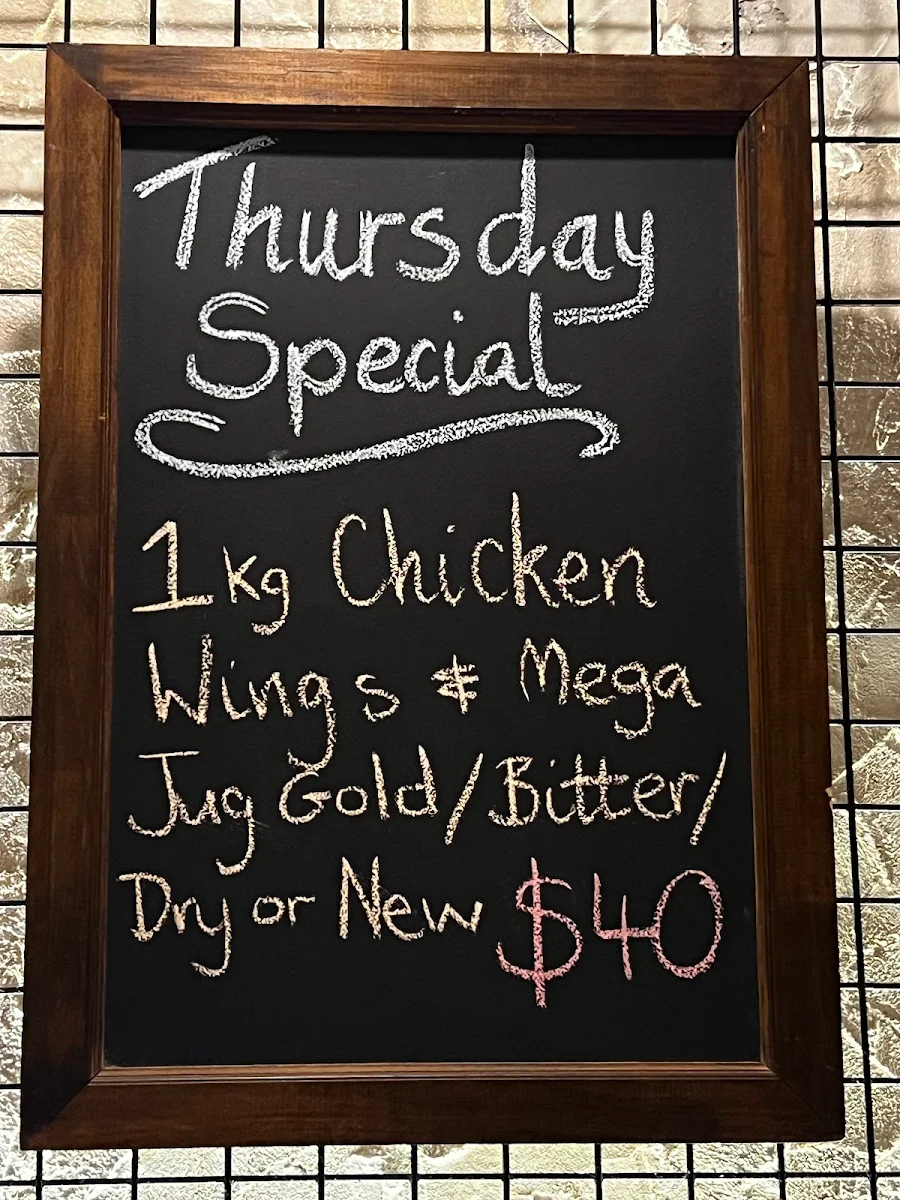 Menu, Rocklea Hotel
