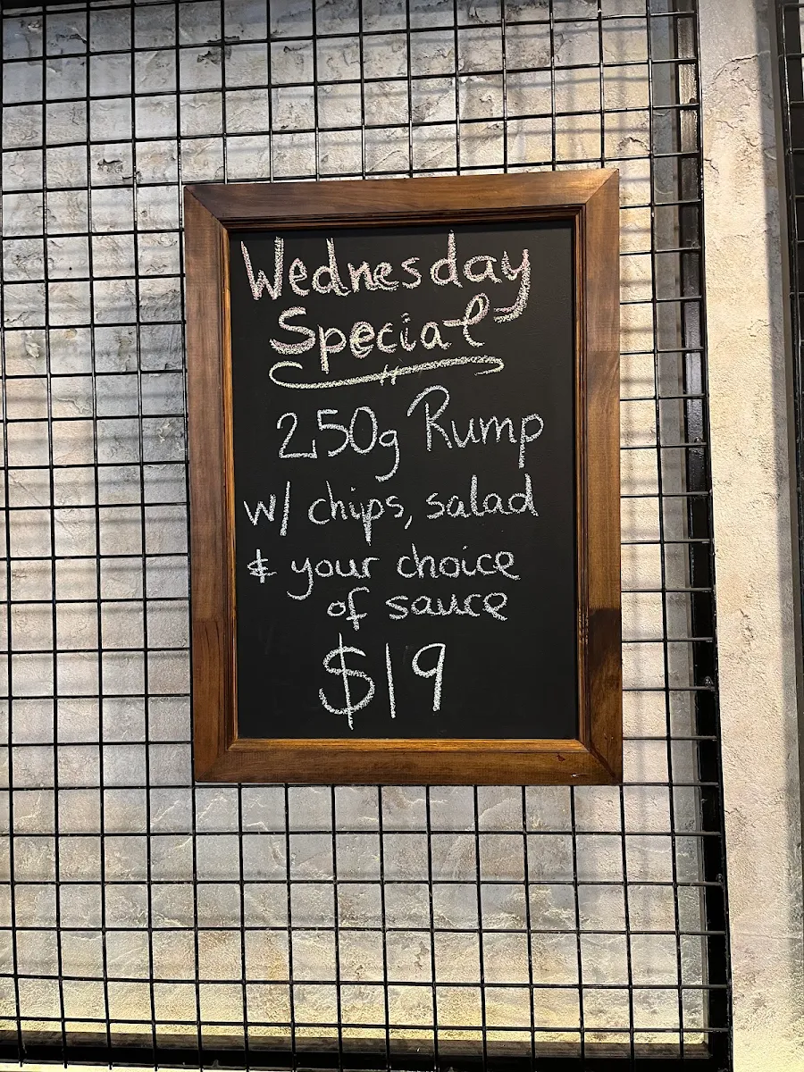 Menu, Rocklea Hotel