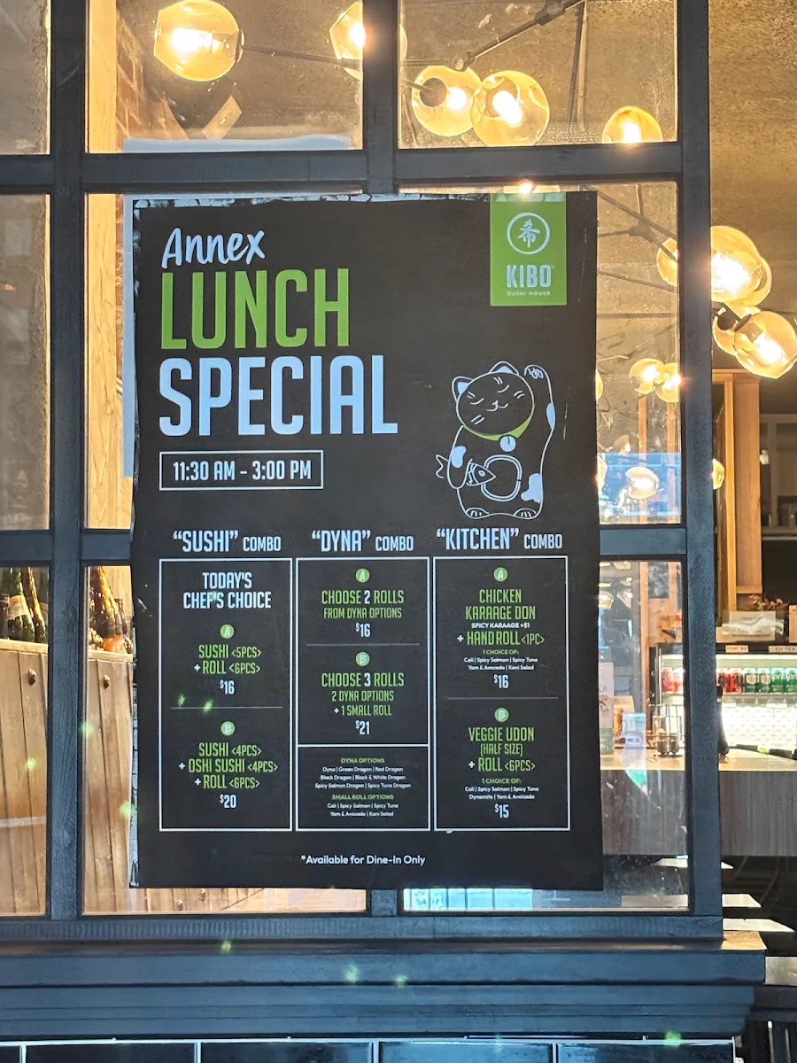 Menu, Kibo Sushi House - Annex