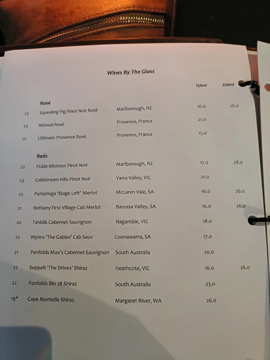 Menu, Waterfront Southgate