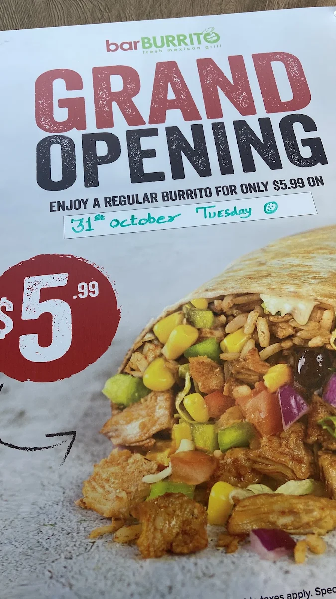 Menu, barBURRITO