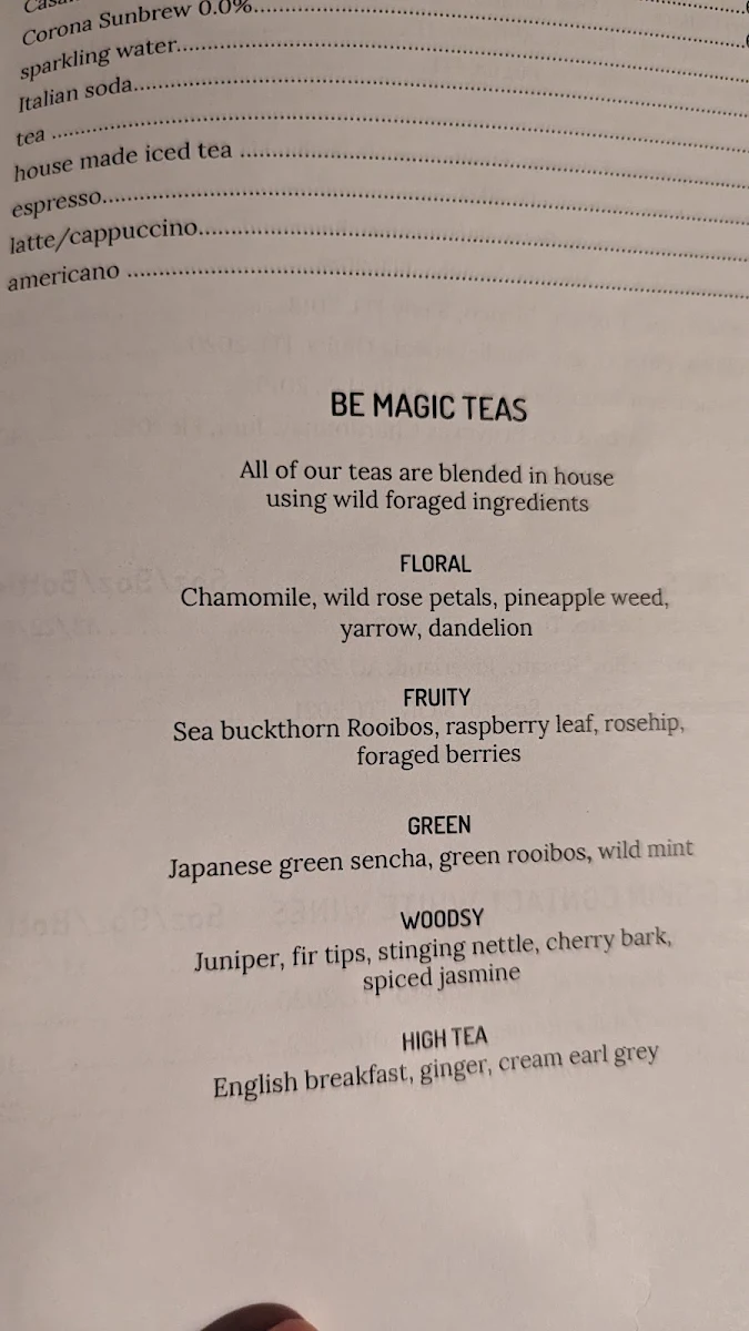 Menu, Primal