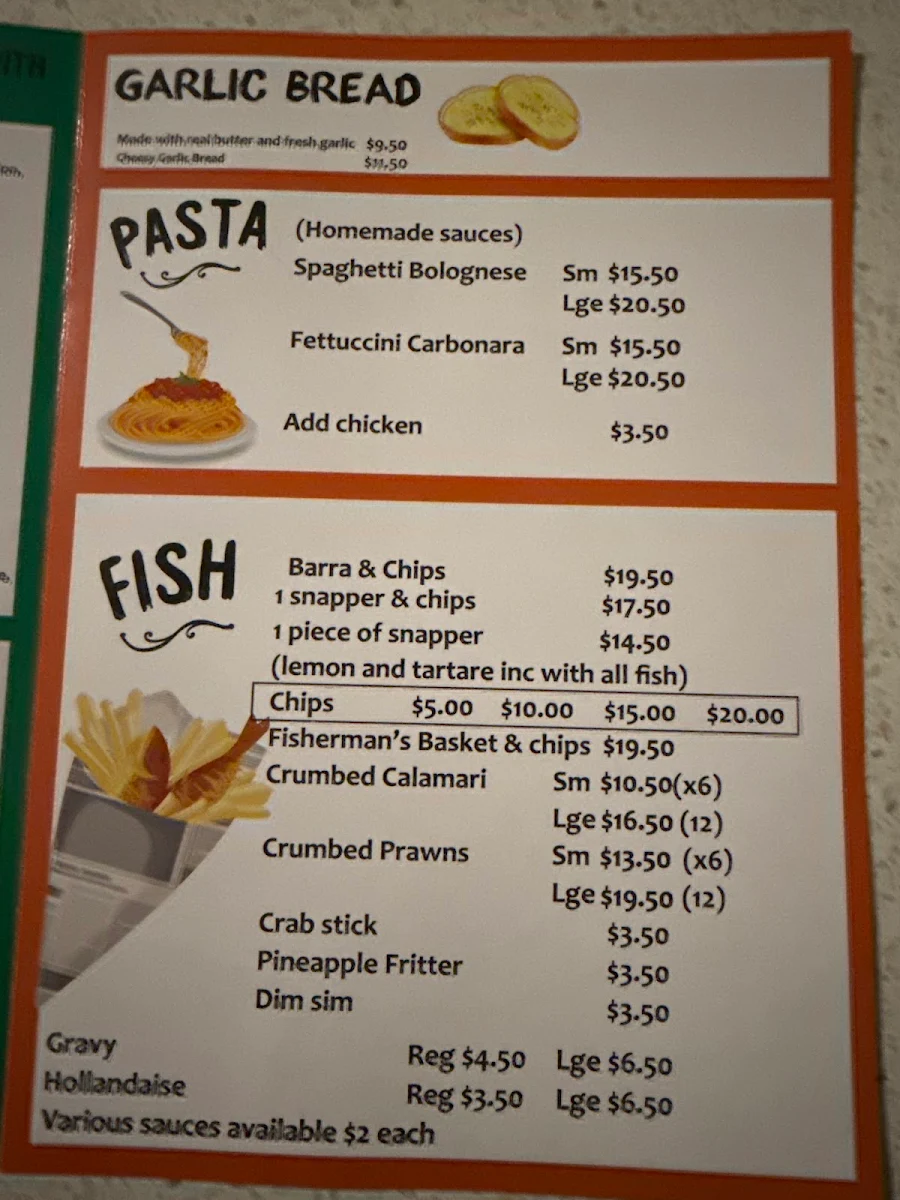 Menu, Hungry Birds Pizza