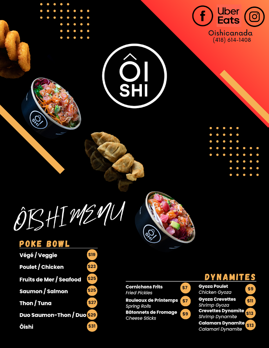 Menu, Oishi
