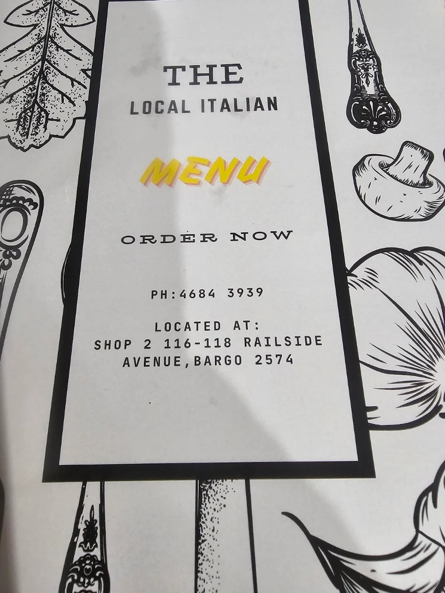 Menu, The Local Italian Pizzeria Ristorante