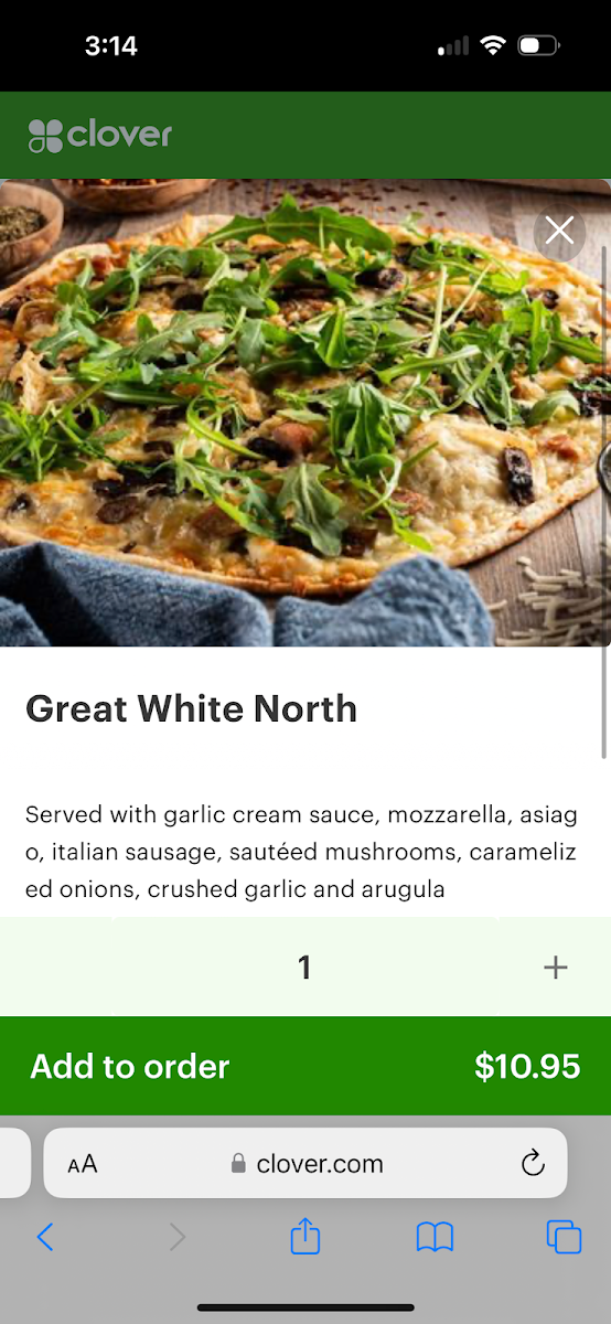 Menu, Score Pizza
