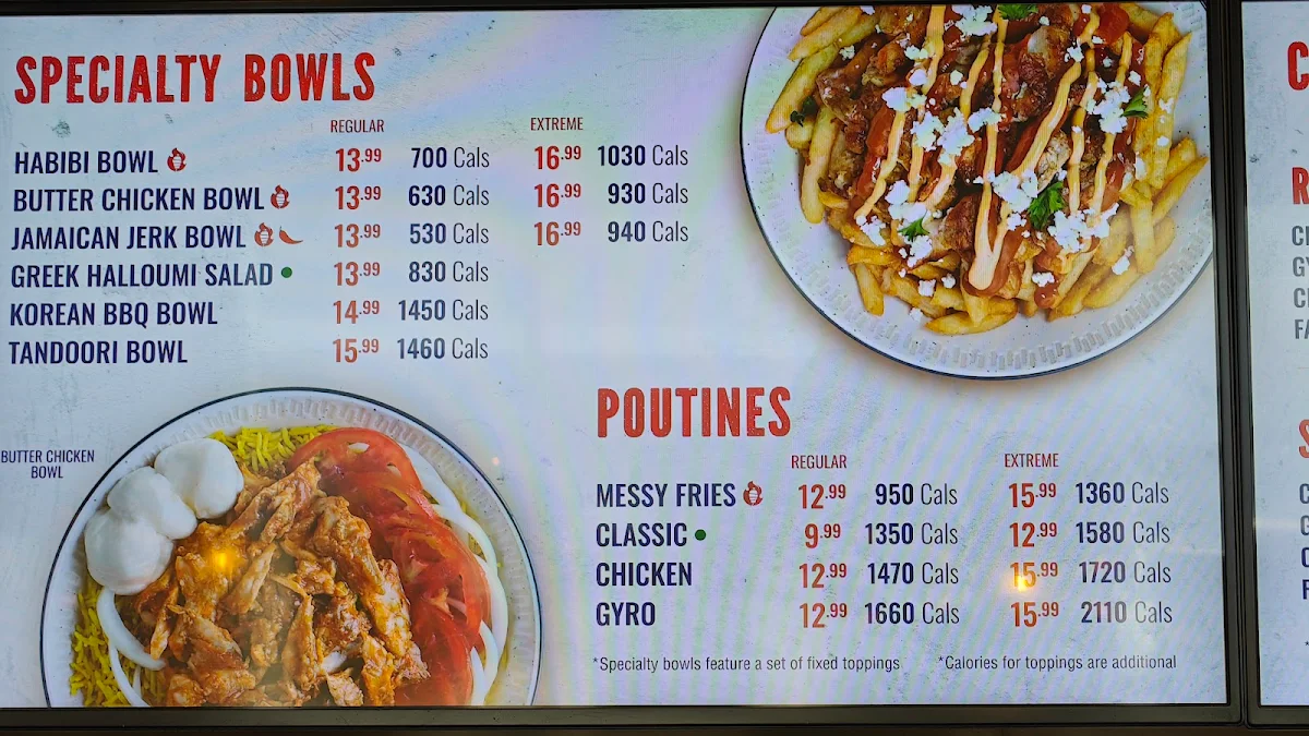 Menu, Tahini's Shawarma