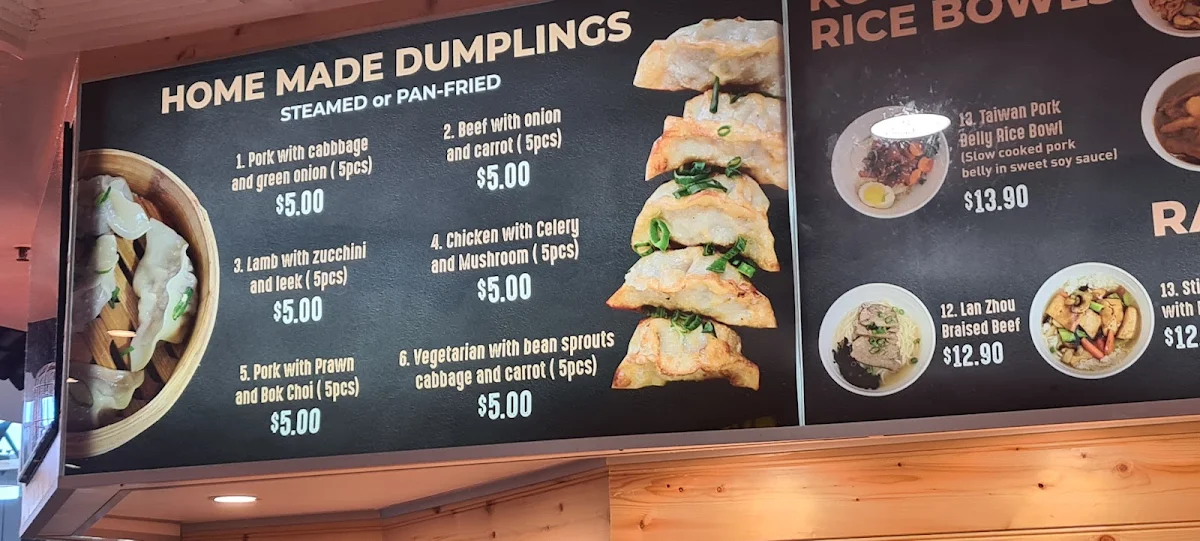 Menu, Kongfu Dumpling