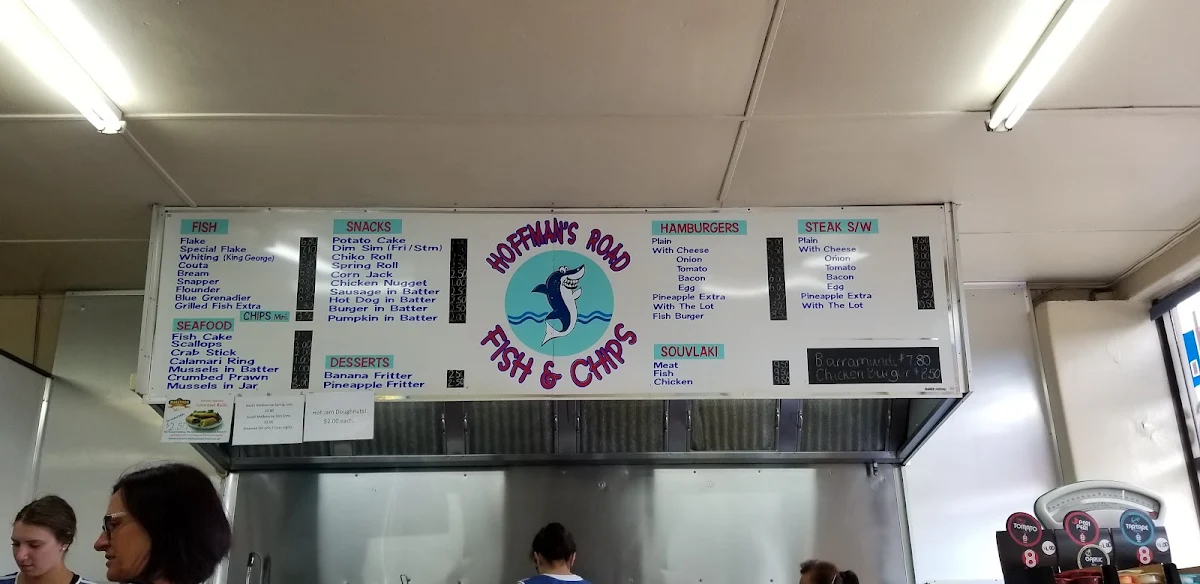 Menu, Hoffman's Road Fish & Chips