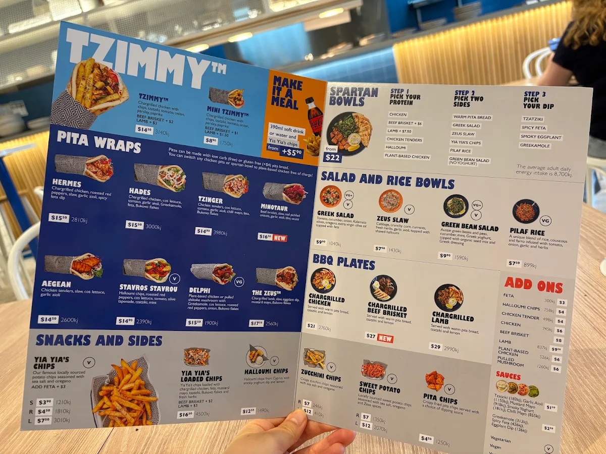 Menu, Zeus Street Greek Cherrybrook