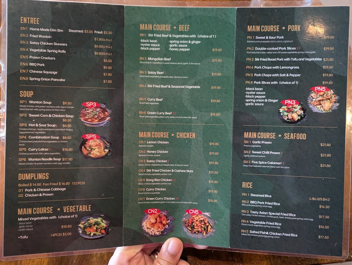 Menu, Tasty Asian